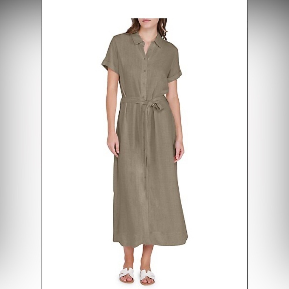 Dex
Self-Belt Midi Shirt Dress